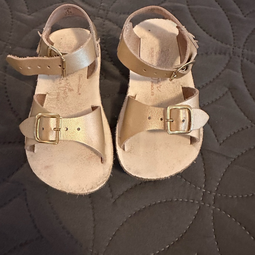 Salt Water Sandals by Hoy - Metallic Gold Kids Sandals